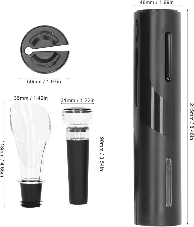 Abridor de Vinhos Elétrico Automático (Conjunto - Kit Completo)
