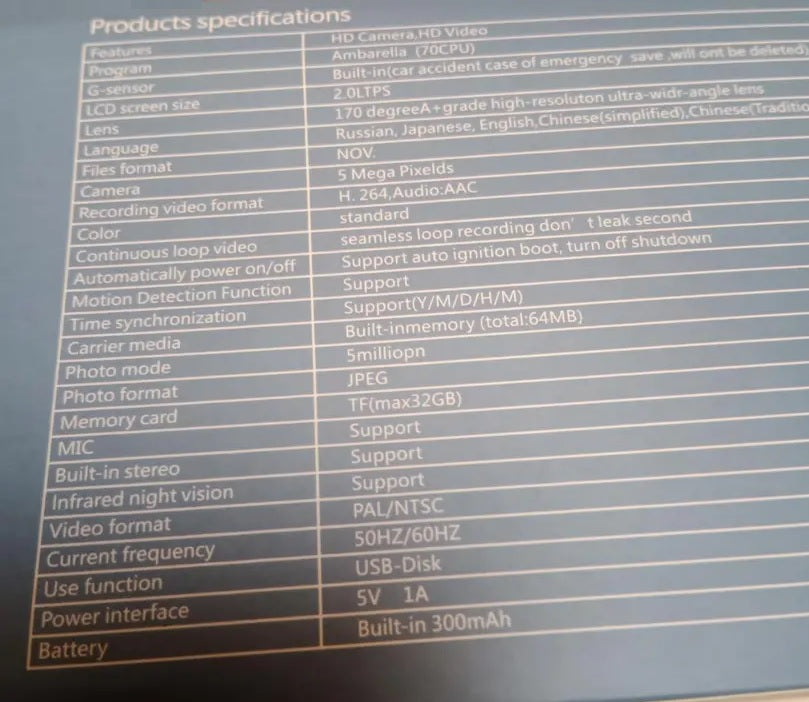 Câmera Veicular Full HD 1080, DVR 3 canais.