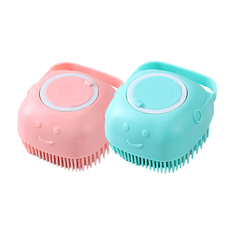 Escova de Banho e Massagem para Pets (com Depósito para Shampoo)