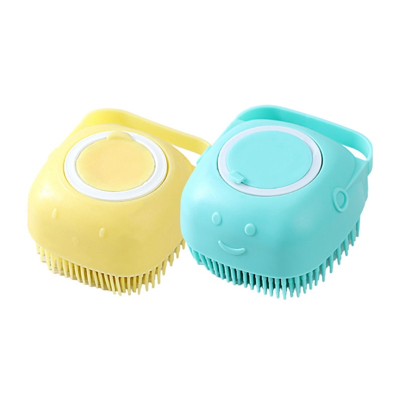 Escova de Banho e Massagem para Pets (com Depósito para Shampoo)