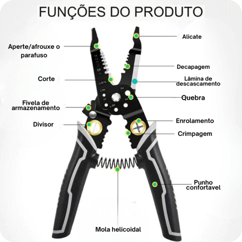 Alicate Decapador de Fios Multifuncional