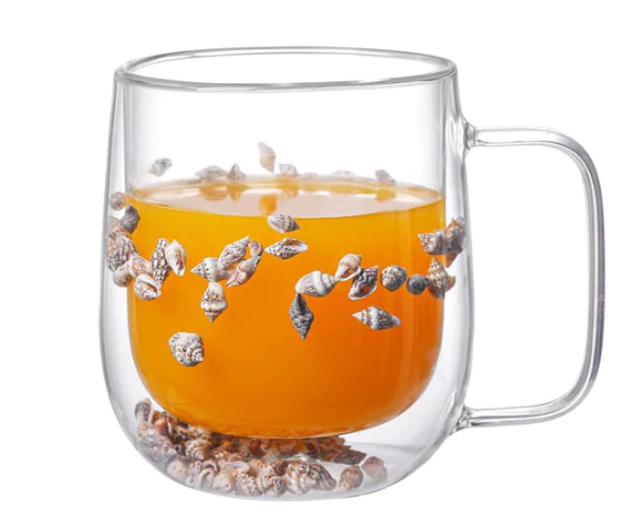 Xícara com Camada Dupla de Vidro.