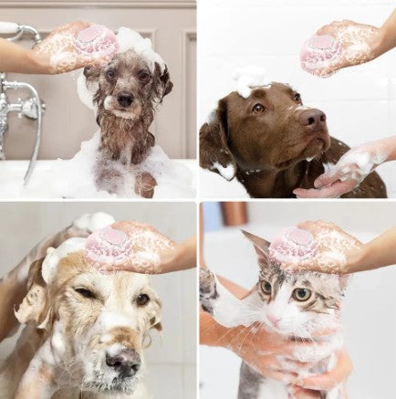 Escova de Banho e Massagem para Pets (com Depósito para Shampoo)