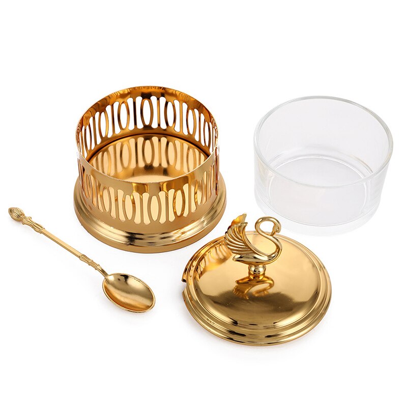 Açucareiro Decorativo Cisne Dourado