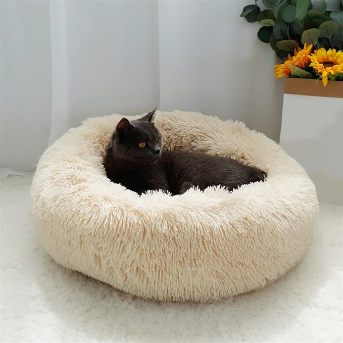 Cama para Pets Redonda de Pelúcia (Tamanhos Variados)