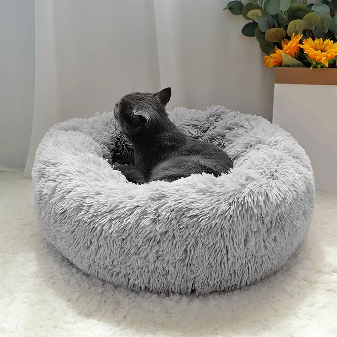 Cama para Pets Redonda de Pelúcia (Tamanhos Variados)