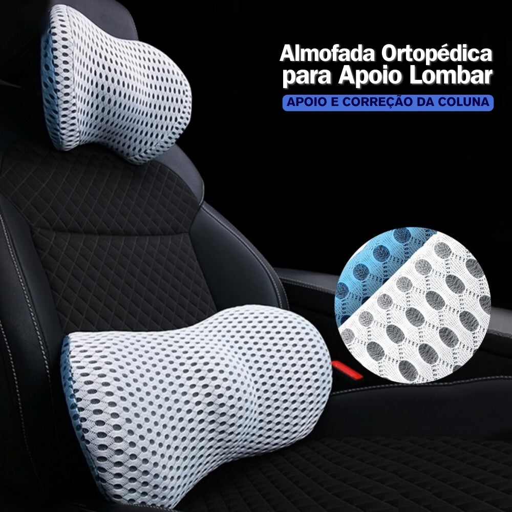 Almofada Ortopédica de Apoio Lombar - Confort Line (Kit 2 em 1)