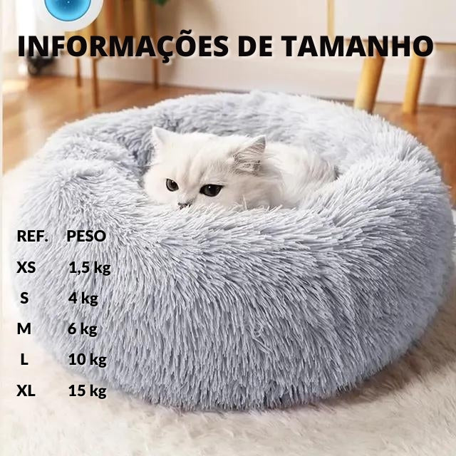 Cama para Pets Redonda de Pelúcia (Tamanhos Variados)