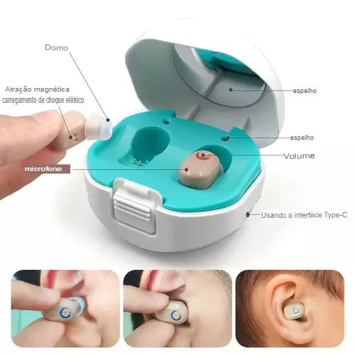 Aparelho Auditivo Recarregável