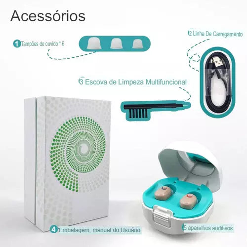 Aparelho Auditivo Recarregável