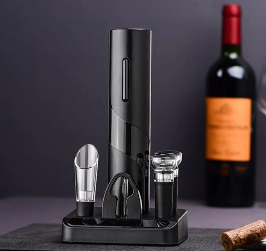 Abridor de Vinhos Elétrico Automático (Conjunto - Kit Completo)