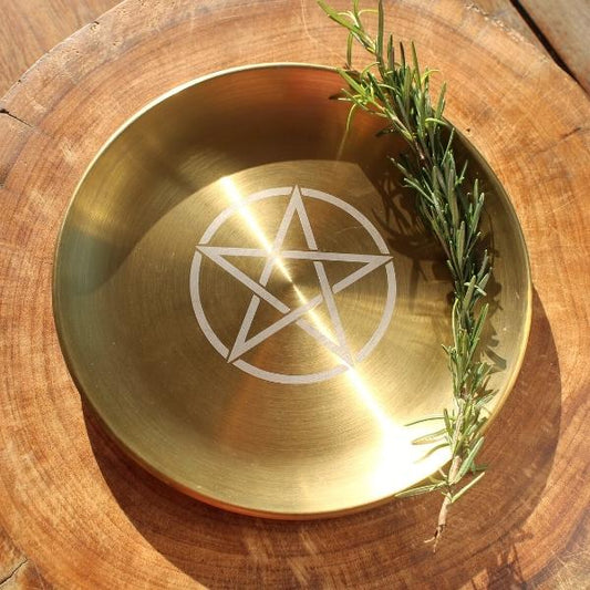 Bandeja Cerimonial Dourada com Pentagrama